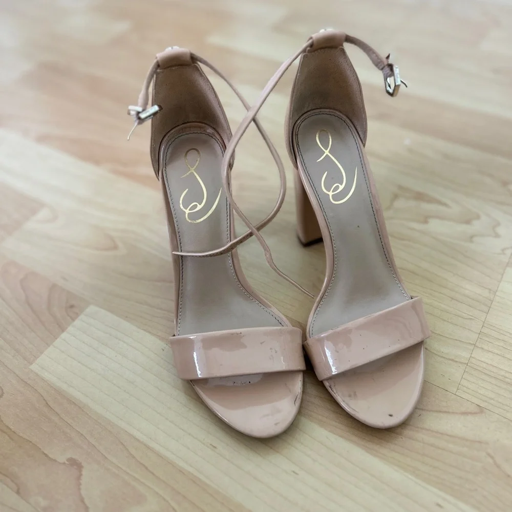 Nude Block Heel Nordstrom Size 6 Wedding Bride Bridesmaid - Picture 4 of 6